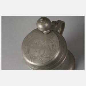 Barocker Walzenkrug Zinn