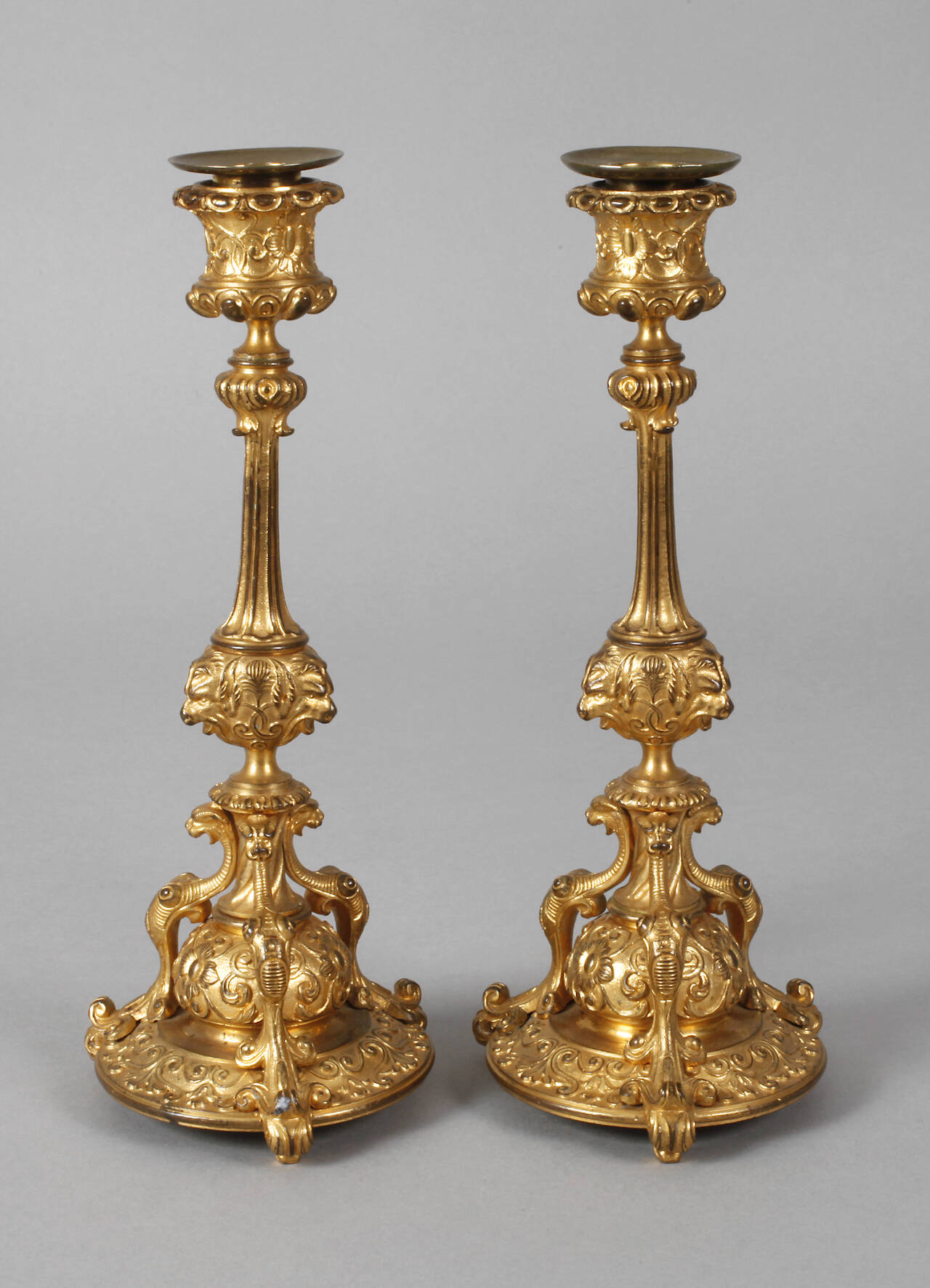 Paar vergoldete Bronzeleuchter