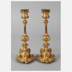 Paar vergoldete Bronzeleuchter