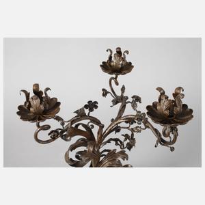 Paar schmiedeeiserne Kerzenleuchter