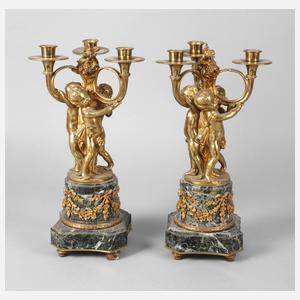 Paar Figurenleuchter Bronze