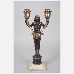 Paar figürliche Kerzenleuchter Bronze