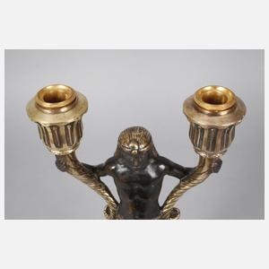 Paar figürliche Kerzenleuchter Bronze