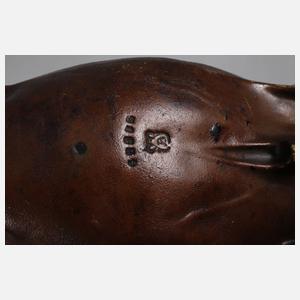 Große Wiener Bronze stehender Hengst