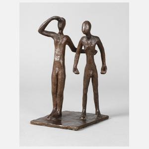 Oskar Höfinger attr., moderne Bronzegruppe