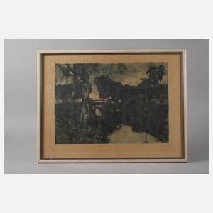 Fritz Overbeck, "Abend am Fließ in Worpswede"