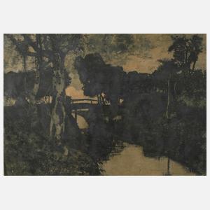 Fritz Overbeck, "Abend am Fließ in Worpswede"