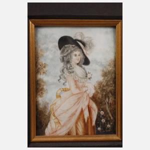 Ch. Roze, Rokoko-Damenportrait