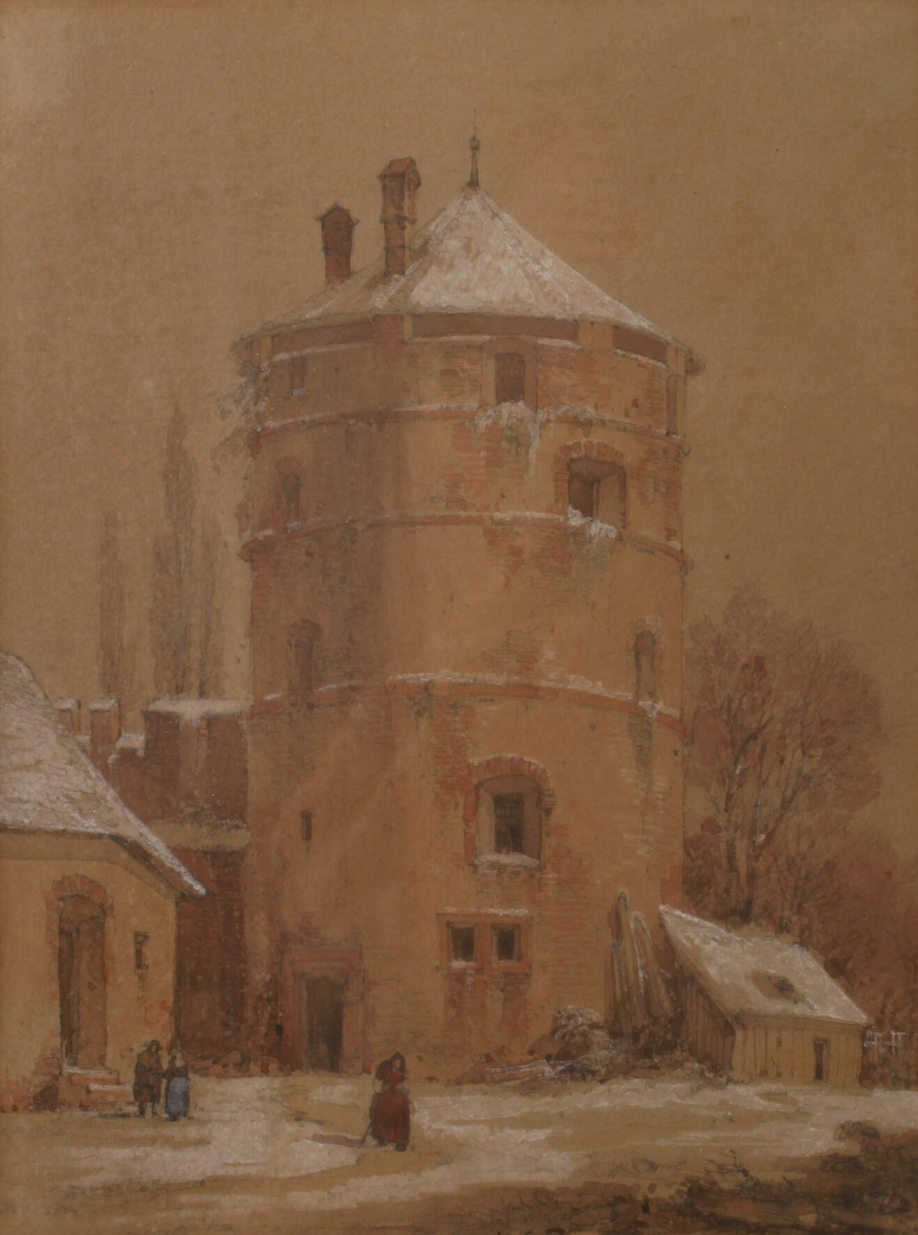 Theodor Verhas, attr., Mittelalterlicher Turm