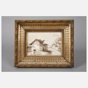 Landschaft mit Mühle und Schloss