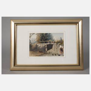 Wanderer an der Brücke