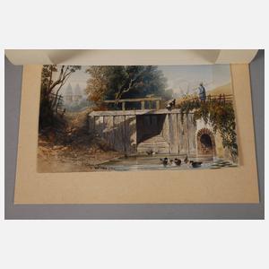 Wanderer an der Brücke