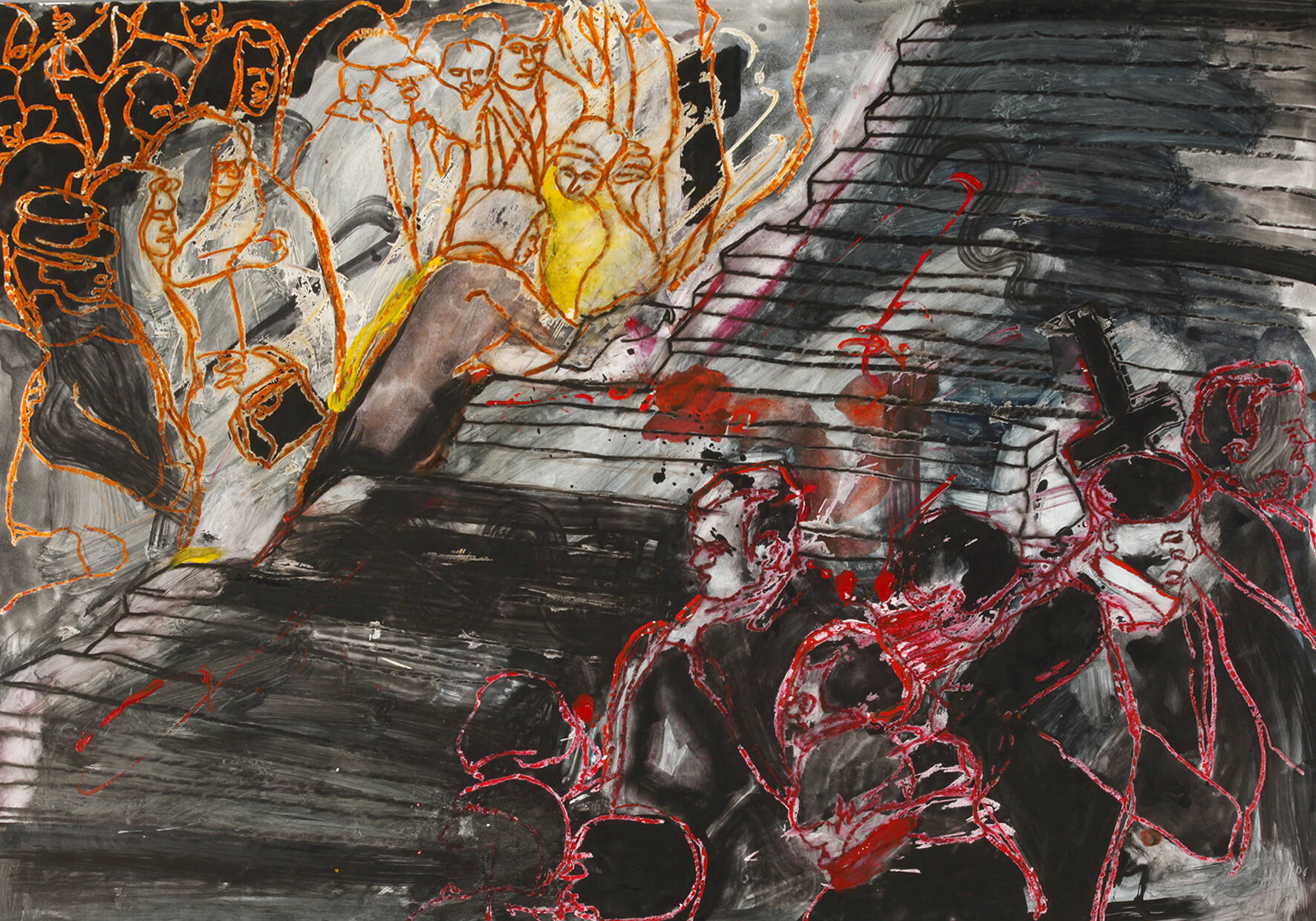 Wolfgang Isle, Menschen neben der Treppe