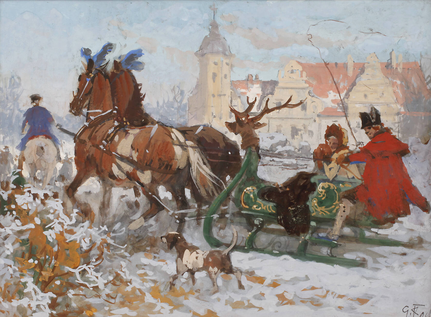 Prof. Georg Koch, Schlittenfahrt