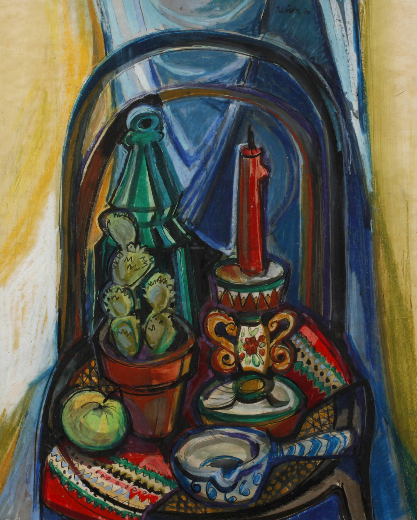 Rudolf Lühr, Stillleben mit Kaktus und Kerze