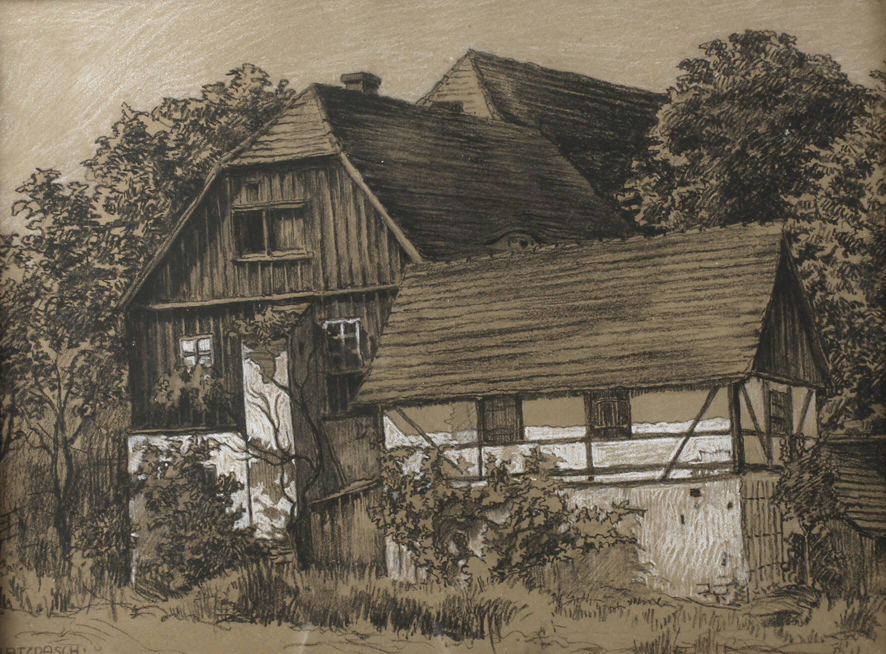 Platzdach, Bauerngehöft