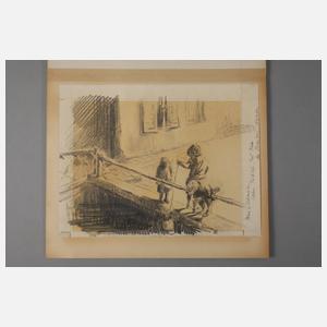 Max von Schmieder, attr., Kinder am Bachufer