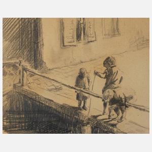 Max von Schmieder, attr., Kinder am Bachufer