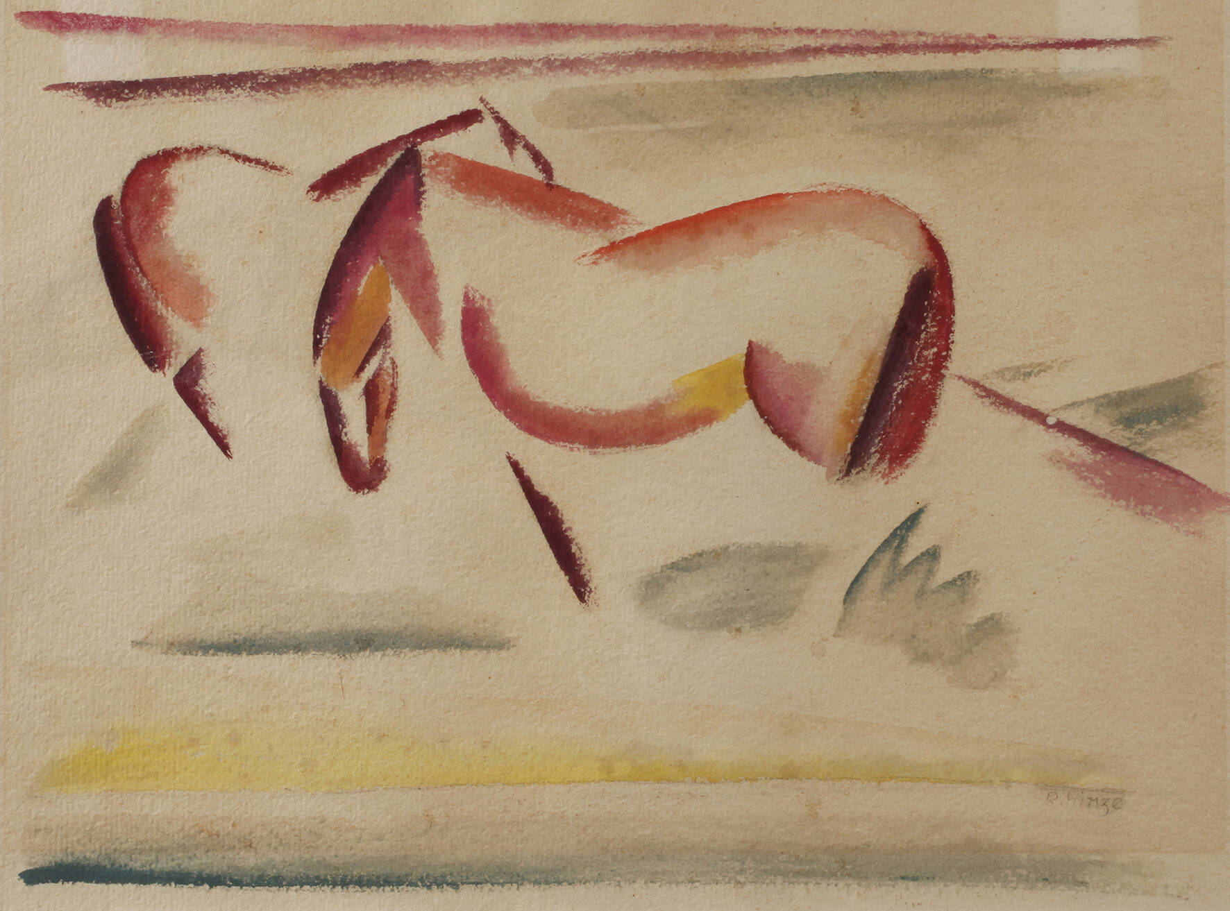 R. Sinze, Pferdepaar