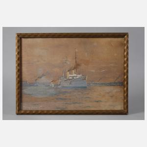 Prof. Willy Stöwer, Auslaufender Dampfer