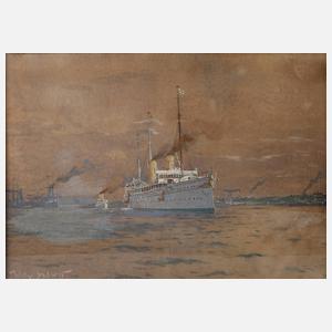 Prof. Willy Stöwer, Auslaufender Dampfer