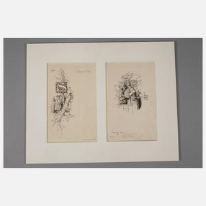Prof. Carl Gehrts, Paar Illustrationszeichnungen