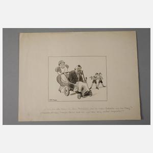 Josef Mauder, Karikatur Herr im Rollstuhl