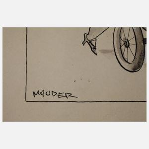 Josef Mauder, Karikatur Herr im Rollstuhl