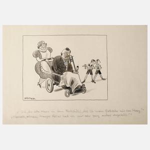 Josef Mauder, Karikatur Herr im Rollstuhl