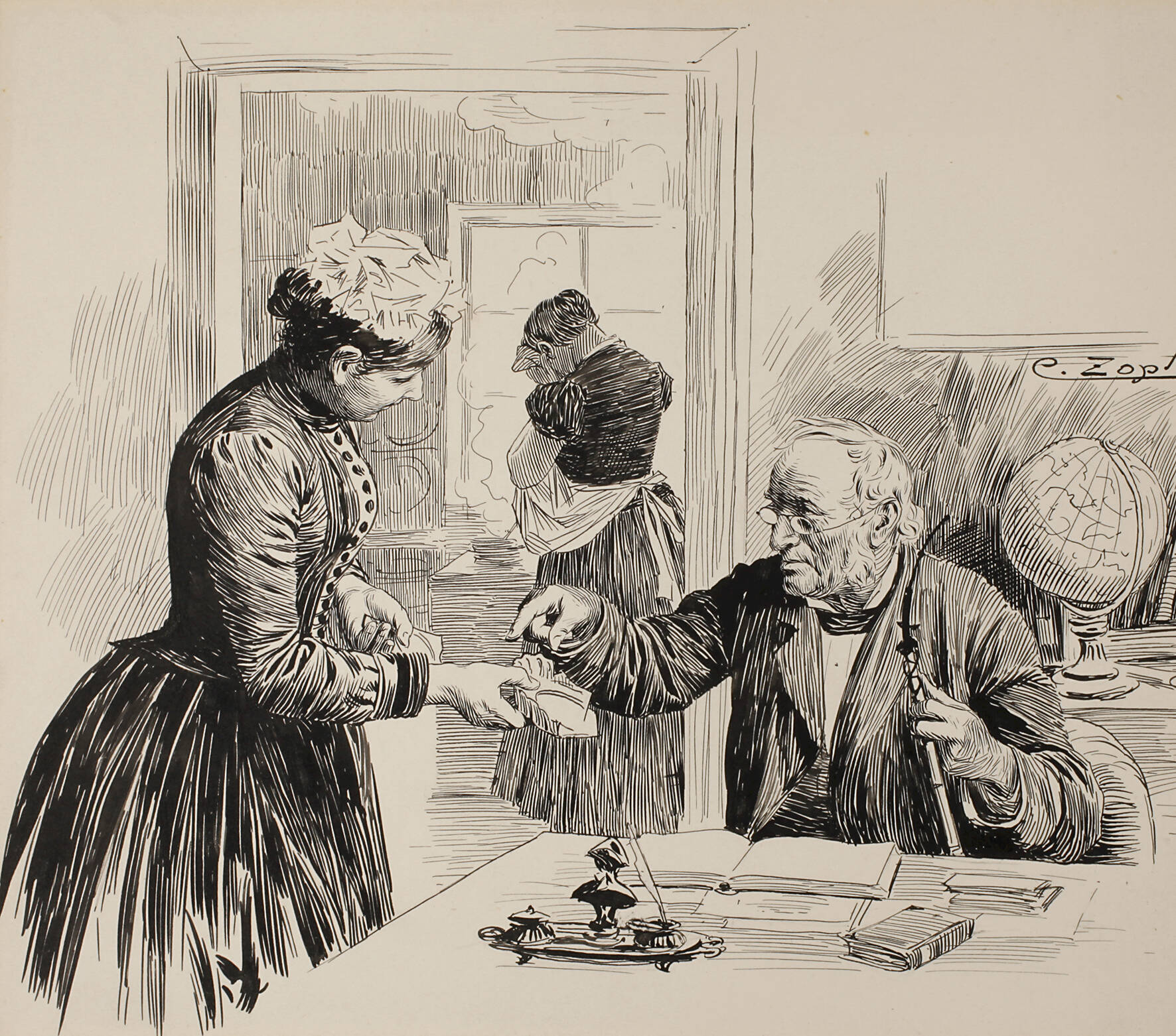 Carl Zopf, Beim Pfandleiher