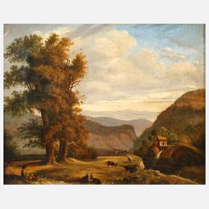 Christian Friedrich Gille, attr., Berglandschaft