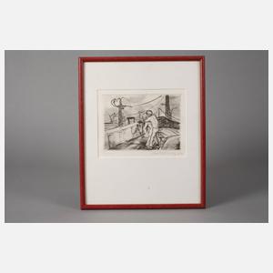 Prof. Lea Grundig, Liebespaar auf Brücke