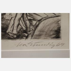 Prof. Lea Grundig, Liebespaar auf Brücke