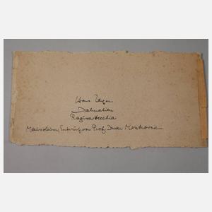 Prof. Hans Unger, In Dalmatien