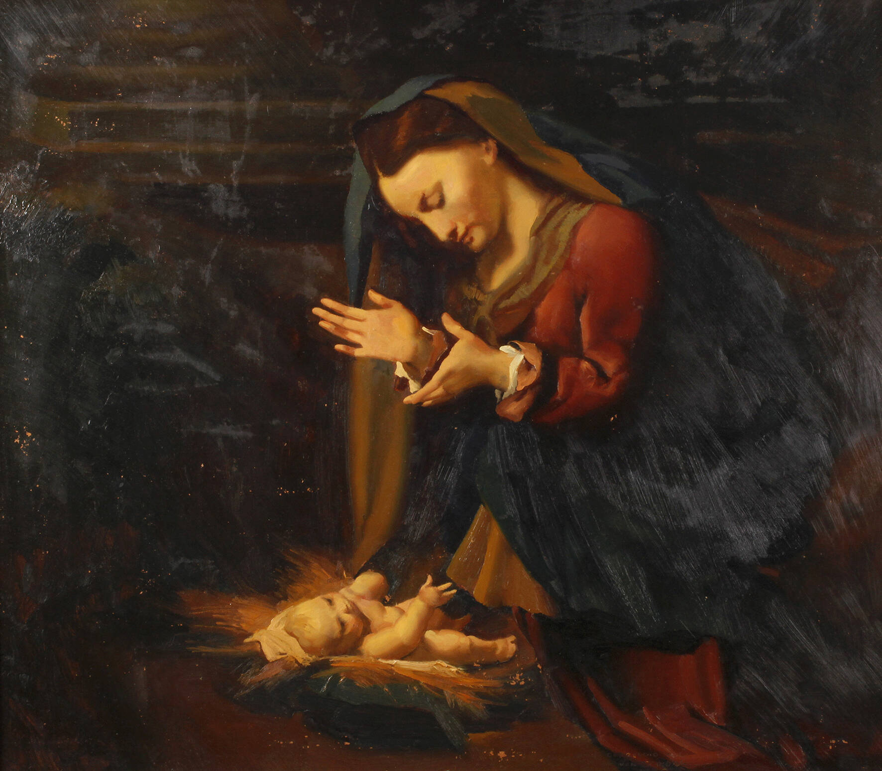 Kopie nach Correggio, Maria das Kind anbetend