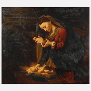 Kopie nach Correggio, Maria das Kind anbetend