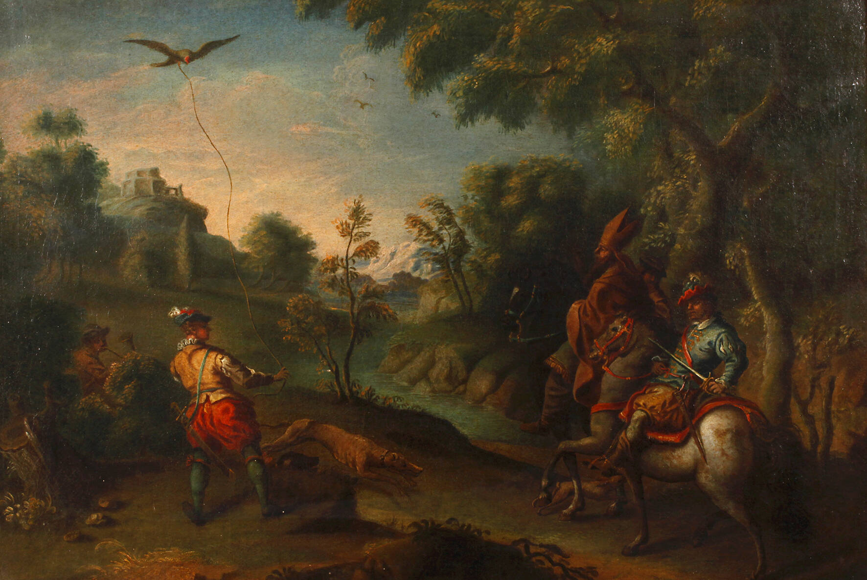 Barocke Beizjagdszene