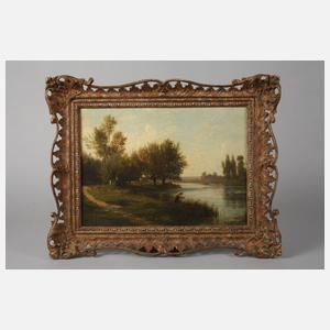 Émile Charles Lambinet, Angler am Fluss