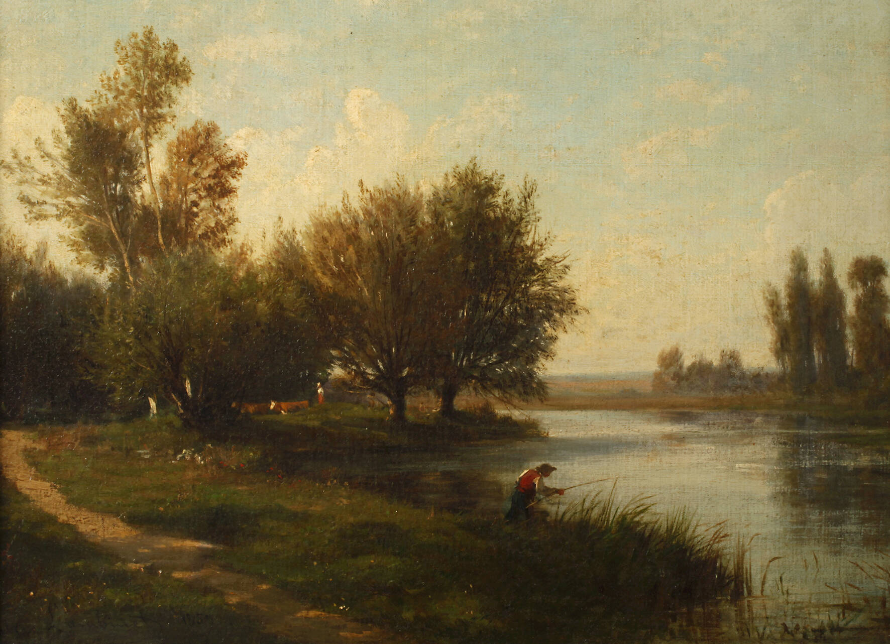 Émile Charles Lambinet, Angler am Fluss