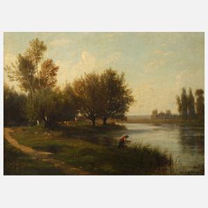 Émile Charles Lambinet, Angler am Fluss