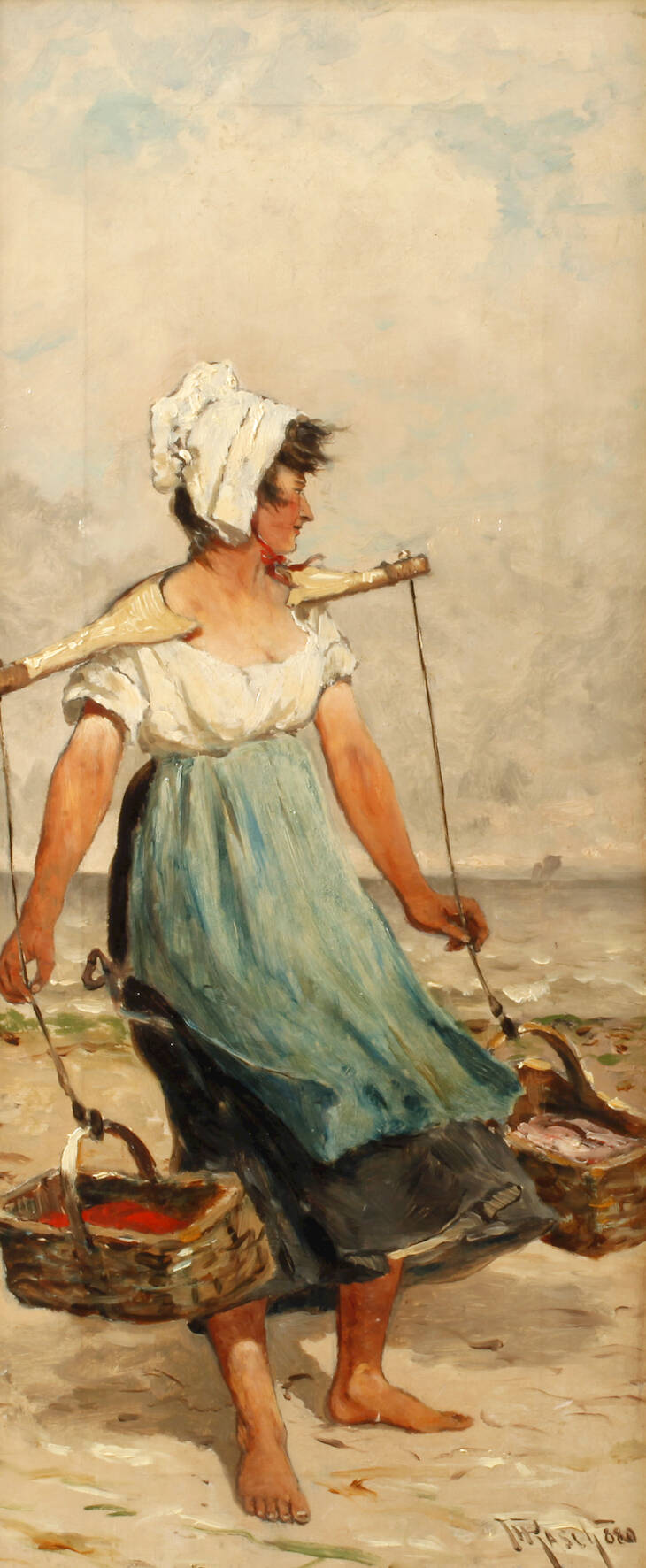 Heinrich Rasch, Fischersfrau am Strand