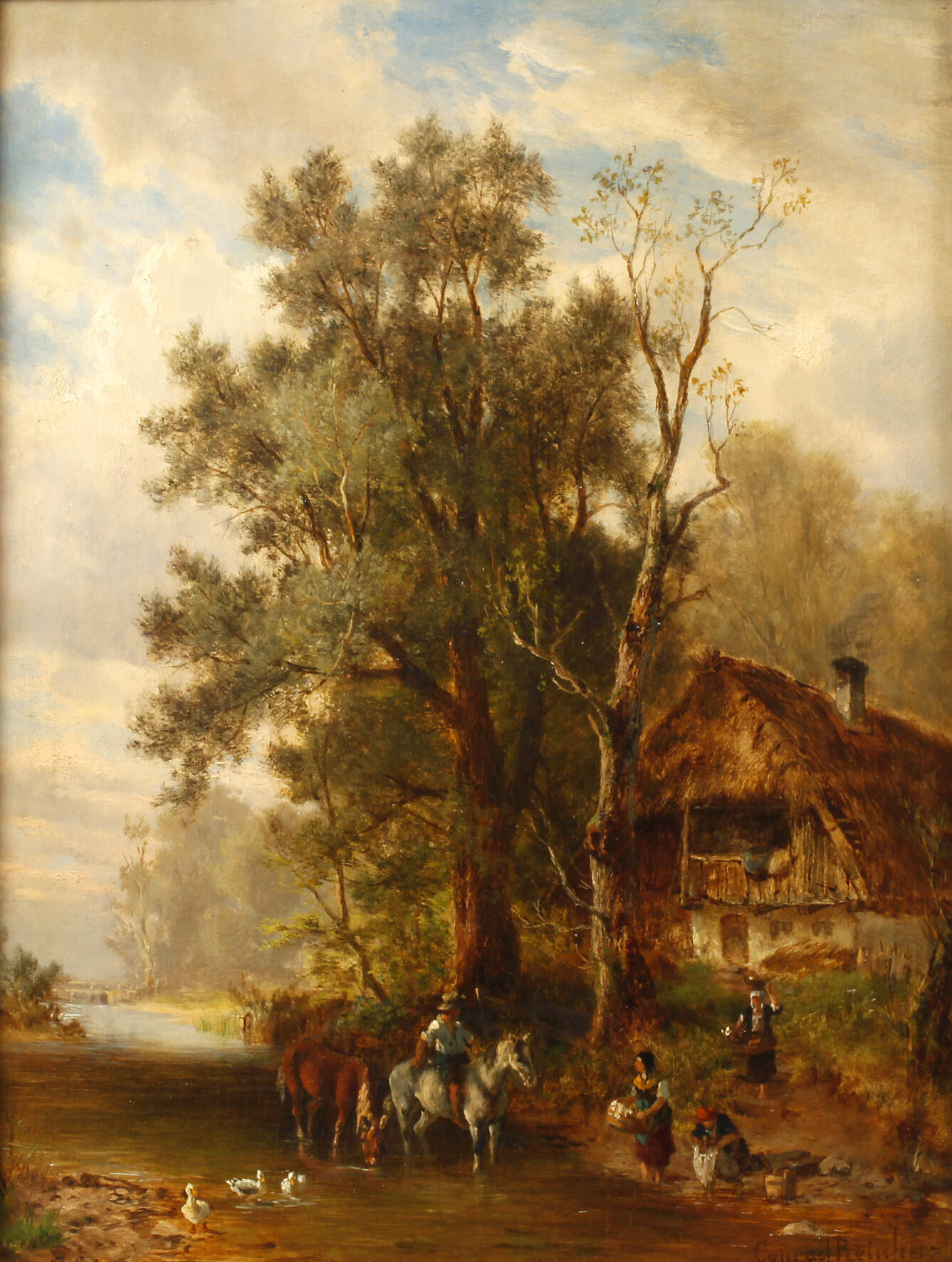 Konrad Reinherz, Idyllische Szene am Bach