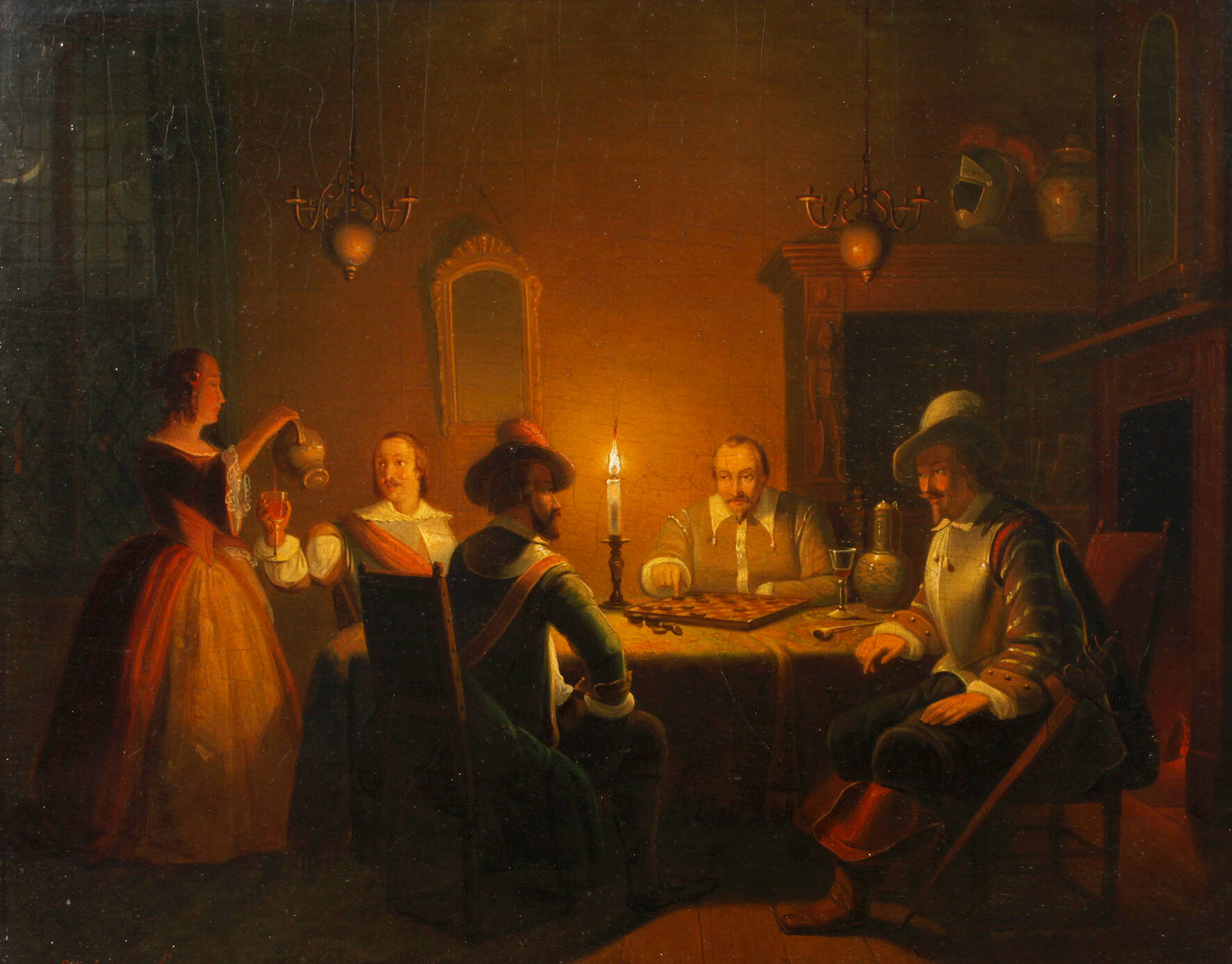 Pieter Gerardus Sjamaar, Interieur im Kerzenschein