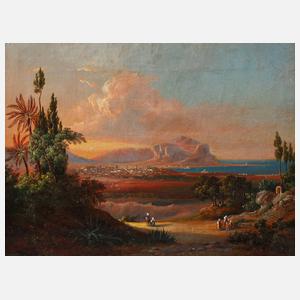 Ludwig Vogel, attr., Ansicht Palermo