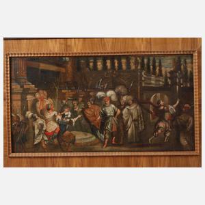 König Saul in Raserei über David