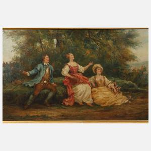 Genrehafte Gartenszene