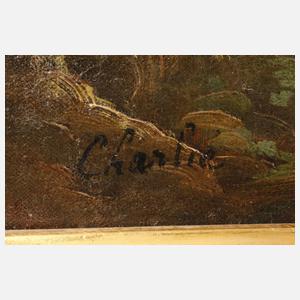 Genrehafte Gartenszene