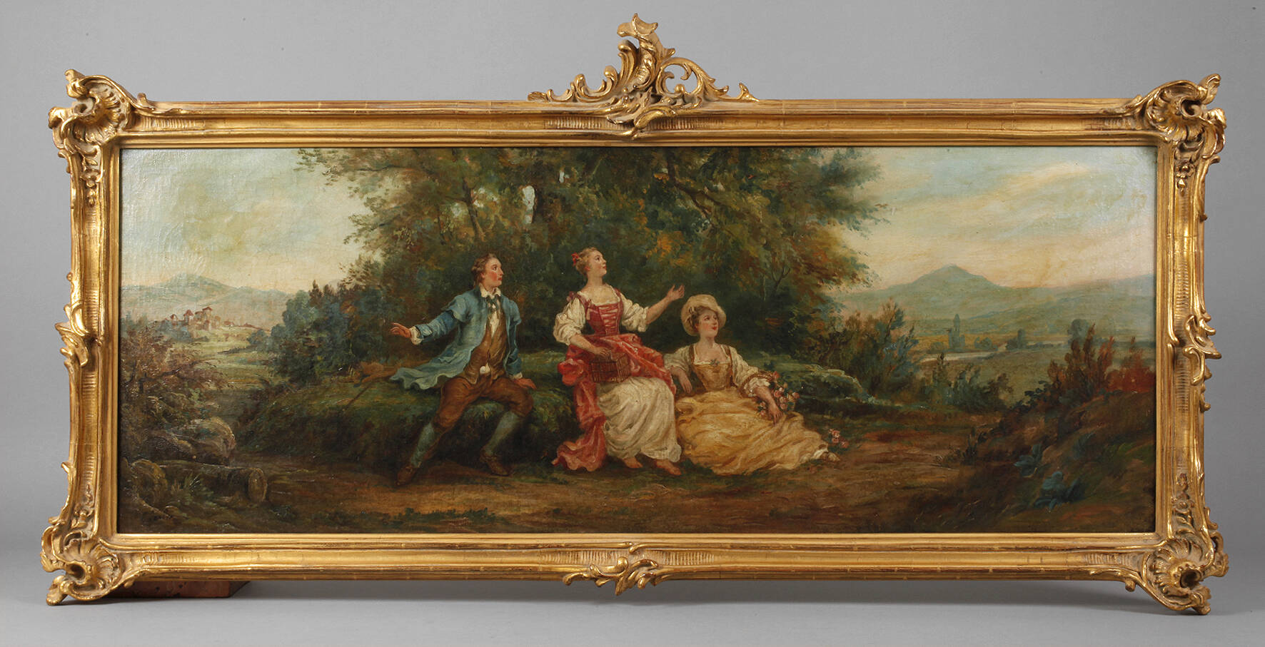 Genrehafte Gartenszene