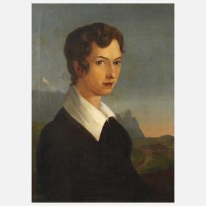 Monogrammist WP, Dame vor Felsmassiv