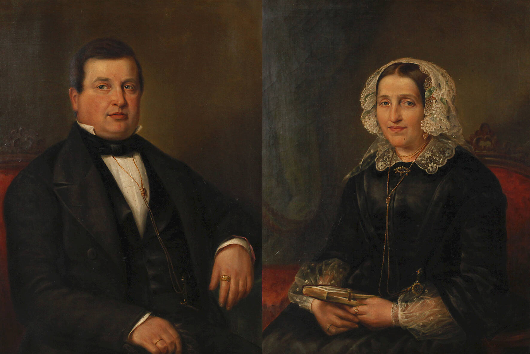 Paar Spätbiedermeier-Portraits
